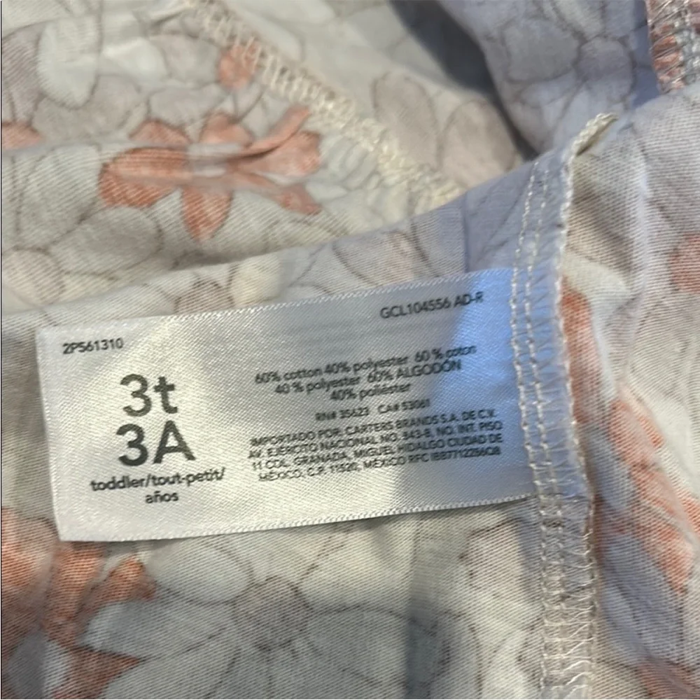 Carter's Orange and Cream Toddler Girl Short Sleeve Sundress‎
